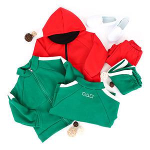 프레이야 아동용 기모 트레이닝복 세트 (초록 빨강 가족티 상하복 패밀리룩 등원룩 코스튬)