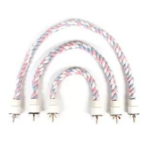 파스텔 로프 면 횃대 앵무새 횃대 장난감 그네 놀이 훈련 새용품 스트레스해소 운동효과