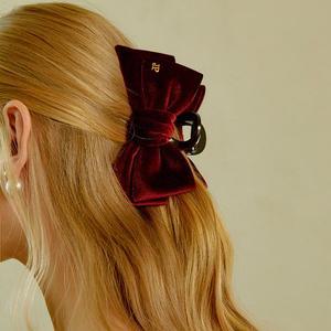 [장폴클라리쎄]벨벳 리본 집게핀 JP-23-378CC