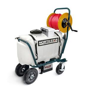 [NS100-15152 NEW]노스스타 이동식 고압 충전분무기 뉴버전 100L 밀차식 밧데리 전동 충전식 농약 100M 호스