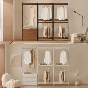 [삼익가구]브랜티 철제 드레스룸 시스템 옷장 2400 세트(A타입) (월넛/화이트)