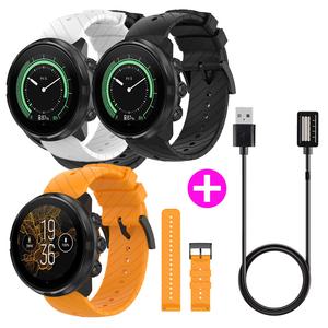 아이디스킨 (세트) 순토 9 5 호환 실리콘 스트랩 24mm + 충전케이블 / 바로 코어 스파르탄 트래버스