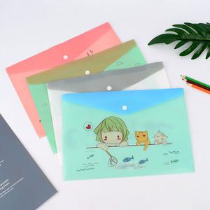 캐릭터 일러스트 똑딱이 A4 파일 케이스 서류 문서집 포켓