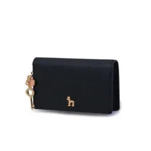 헤지스 액세서리 [선물추천][백화점BEST][DEAR PUPPY] 블랙 가죽 큐빅 퍼피로고 참장식 반지갑 HIWA4F184