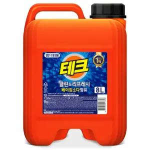 테크 클린앤리프레시 액체세제 일반 / 드럼 겸용 대용량 8L 2개