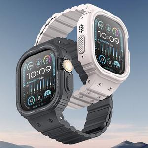 [아미크]애플워치 울트라 9 8 7 6 SE 세대 케이스 일체형 마그네틱 스트랩 실리콘 밴드 시계줄