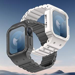 [아미크]애플워치7 41mm 45mm 케이스 일체형 마그네틱 스트랩 실리콘 밴드 시계줄