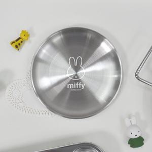 [키친유]미피 스텐 간식 접시 170mm 유아 어린이 스테인레스 귀여운 캐릭터 그릇 디저트 플레이팅
