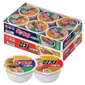 농심 육개장사발면 6개 + 김치사발면 6개