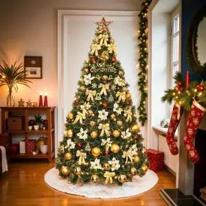 [도토로]300cm 카니발골드 뉴리얼 솔잎 눈꽃 트리 풀세트(전구포함) (3박스)