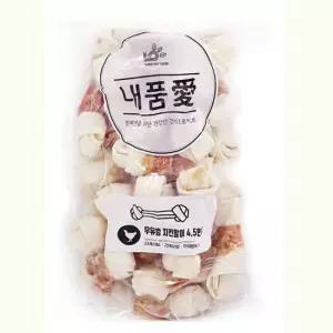 내품애 실속형 대용량 강아지간식 1kg 우유껌치킨말이 4.5인치