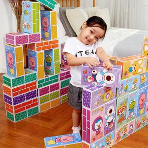 선명한색감 뽀로로벽돌 쌓기놀이 종이블럭 집중력 아기블럭