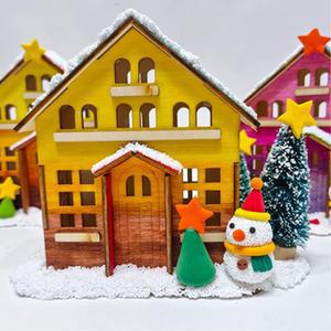 5인용 어린이 겨울만들기 키트 클레이 겨울집 페이퍼토이 만들기 저학년