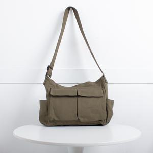 캔버스 카고포켓 크로스백 / 옆으로매는가방 남자보부상가방 남학생크로스백 애코 큰