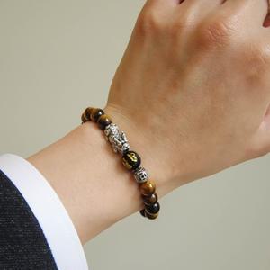 925실버 비휴 호안석 원석 남자 여자 커플팔찌(+법정순은)