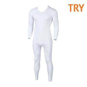 트라이120수 장유 남성 내복 프리미엄 내의세트(화이트)