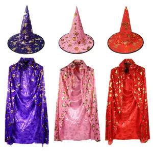 할로윈코스튬 의상 할로윈 코스프레 졸업사진 컨셉 분장 졸사 가족 마녀망토 모자 세트