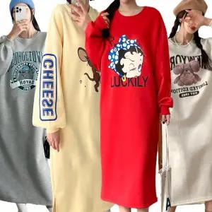 (무료반품) 미라클코지 롱원피스/여자/여성/티셔츠/긴팔/가을/빅사이즈/여성의류/임부복/홈웨어/오버핏/면