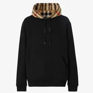 버버리 빈티지 체크 후드 코튼 저지 스웨트셔츠 블랙 8058117