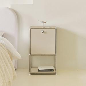 [포스트모던]티노 1단 오픈 미드센추리 철제 모듈 수납장 40cm 2단