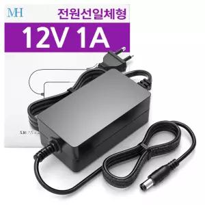 12V 1A 어댑터 (TY1200100ZImn) DC LED CCTV 카메라 전원 12V1A 전원선 일체형 아답터