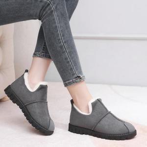 여성 겨울 방한화 따뜻한 퍼안감 스웨이드 유연한 굽 캐쥬얼화 2color