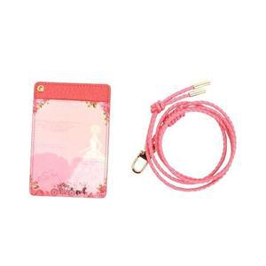 [HYIK0LHC_4B]일러스트 30대지갑 목걸이 소가죽 핑크