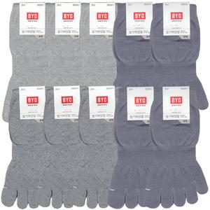 BYC빅사이즈맥시멈남성발가락장목연색양말10켤레SMS4611