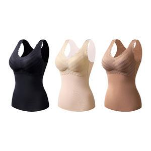 발열 브이넥 기모나시 웜웨어 일체형 브라캡나시 빅사이즈 이너웨어 여성런닝 겨울용