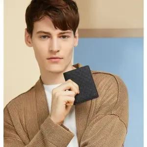 [NS홈쇼핑]DBWA5E365 닥스 블랙 유럽 수입가죽 루이스 엠보 DD 패턴 명함카드지갑(지폐수납)..