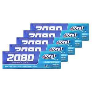 애경 2080 시그니처 토탈 블루 치약 오리지날 민트 125g 5개 양치