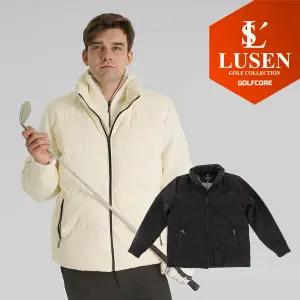 [25년FW신상]LUSEN 루센 골프 골덴 코듀로이 니트 덕다운 오리털 발열 패딩자