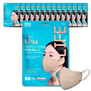 네오라이프 소프트 황사 kf94 방역 마스크 국산 새부리형 대형 베이지 5매입x15개(총75매)