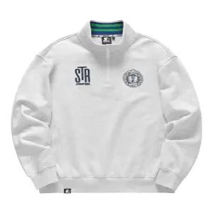[스타터 블랙라벨]블록코어 하프집업 스웨트 맨투맨 (멜란지 화이트) SA233IMM09_MWH