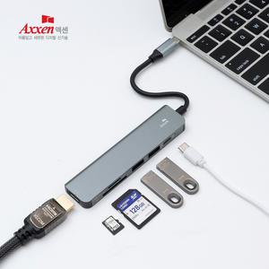 액센 6 in1 HDMI PD포트 SD TF C-Type USB 3.0 스위치 호환 4K 멀티허브 인쇄가능 대량 판촉물