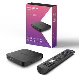 에이스콘 TV 플러스 PRO+ 4K UHD 스마트 박스 IR 리모컨 및 스토커 플레이어 & M3U 듀얼 밴드 5G WiFi를 통한 녹화 기능