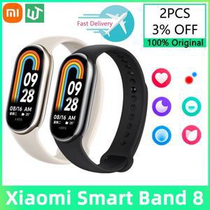 Xiaomi Mi Band 8 혈액 산소 1.62 AMOLED 스크린 피트니스 팔찌 7 색 Traker 심박수 모니터 Smart