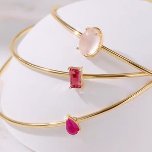 [골드팡] 14k 스칼렛로즈 천연석 뱅글팔찌 (3종 택1)