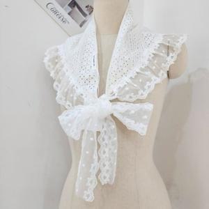 [애슬릿] 면 100 여성 펀칭 체크 레이스 롱 스카프 봄