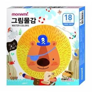 모니주 수채그림물감 18색 블루