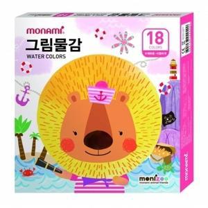 모니주 수채그림물감 18색 핑크