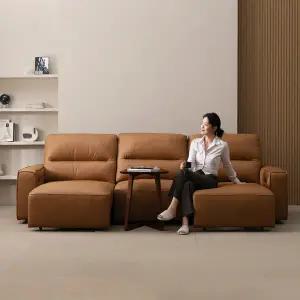 [롯데백화점]헤르짐머 메이븐 4인용 전동 리클라이너 슬라이드 모션 베드 천연 가죽 소파