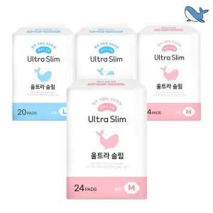 [NS홈쇼핑]춤추는고래 대용량 생리대 중형 2팩+대형 2팩 (88매)[35142068]