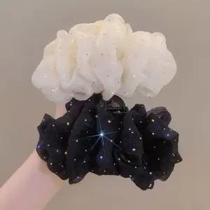 큐빅 주름 헤어 집게핀 X2개 대형 빅사이즈 헤어핀