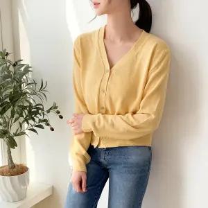 [드리다]여성 봄 가을 기본 브이넥 이너 울 캐시미어 가디건 하객 모임 오피스룩