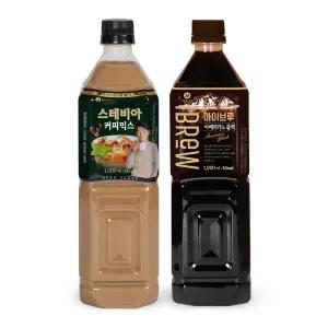 아이브루 대용량 커피 음료 아메리카노 블랙 1L 12개입 (블랙/스테비아 믹스)