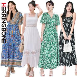 여름 롱원피스 휴양지 루즈핏 비치웨어 플라워 롱 맥시 미니 원피스