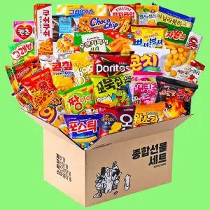 인기 간식 초대형구성 추억의 과자 30종 세트/ 푸짐한 포장으로 누구에게나 만족할 간식박스