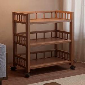 원목트롤리 우드 3단 이동식 웨건 엔틱 주방 빈티지 수납선반 바퀴 왜건