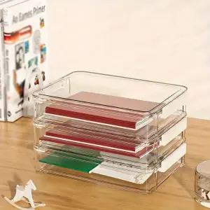 위스테이 투명 아크릴 서류 보관함 문서 파일 보관 사무실 책상 데스크 수납 정리